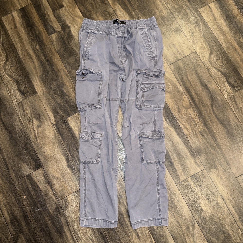 Hollister Slim Straight Cargo Joggers Men's Large Grey Epic Flex Utility Pockets